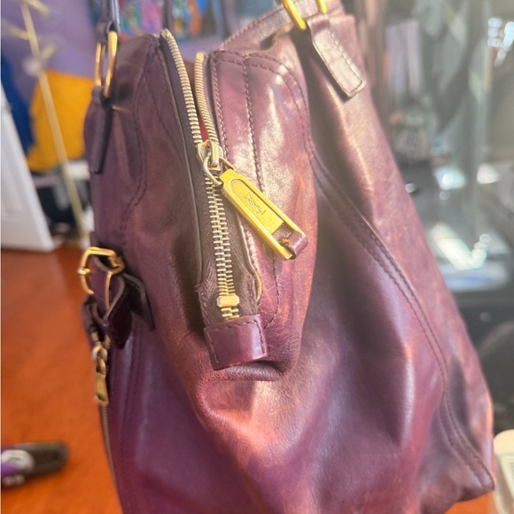 YSL DOWNTOWN Purple Leather Women's Bag - Picture 4 of 6